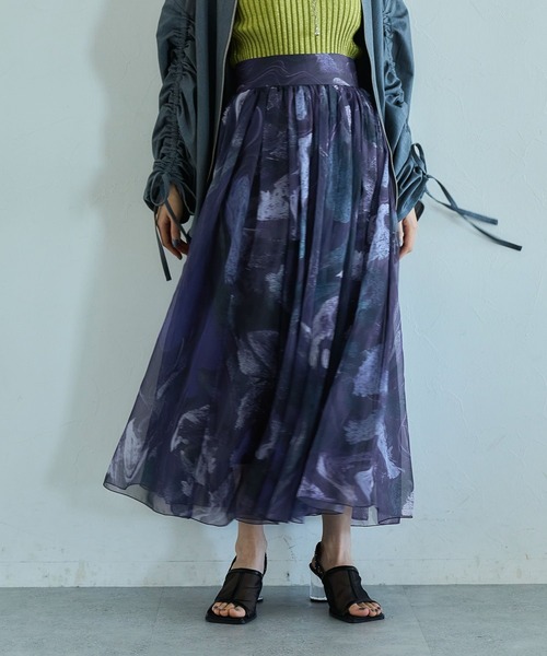 HARE（ハレ）の「メルトフラワーシアースカート（スカート・レディース・ブラック/パープル・FREE）」の7枚目の写真