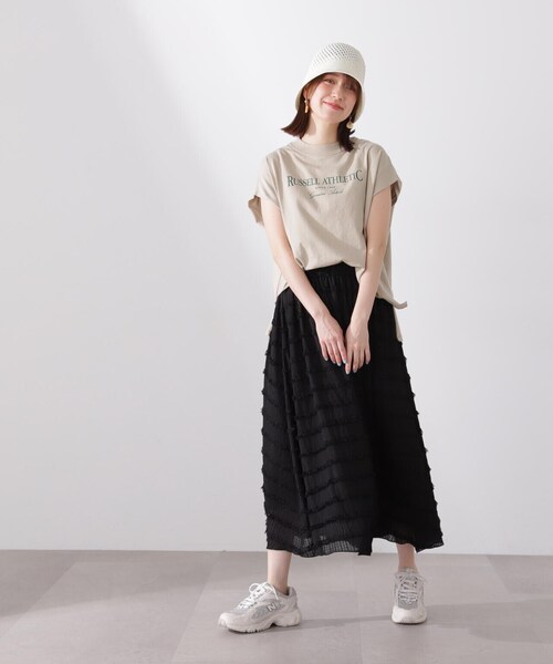 N.（N. Natural Beauty Basic）（エヌエヌナチュラルビューティーベーシック）の「◆シアーフリンジスカート（スカート・レディース・オフホワイト/ブラック・MEDIUM）」の20枚目の写真