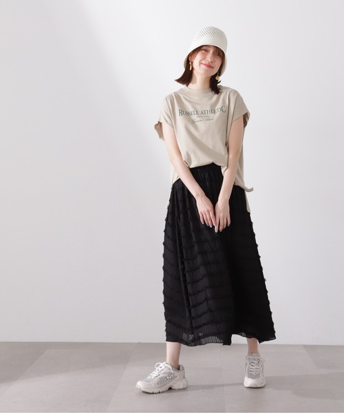 N.（N. Natural Beauty Basic）（エヌエヌナチュラルビューティーベーシック）の「◆シアーフリンジスカート（スカート・レディース・オフホワイト/ブラック・MEDIUM）」の12枚目の写真