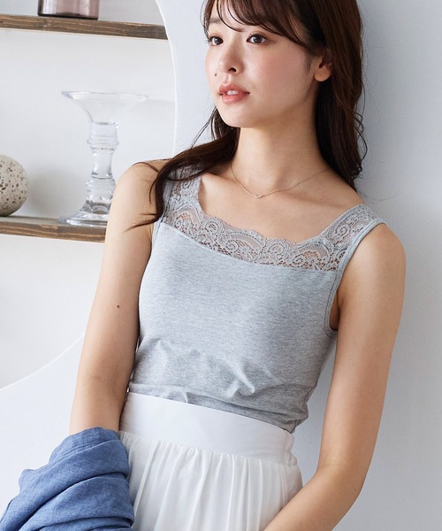 RADIANNE(ラディアンヌ)の「【肉感拾わない着圧設計】オールインワンブラトップ レース切り替えタンク/【タンクトップ】(タンクトップ・レディース・ブラック/ライトグレー/ホワイト/ベージュ・S/M/L/XL)」の4枚目の写真