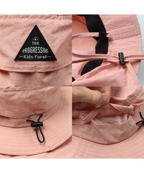Kids Foret（キッズフォーレ）の「無地日よけ付撥水ハット・帽子（ハット・キッズ・ピンク/パープル/ブラック/カーキ・50/52/54/56）」の10枚目の写真