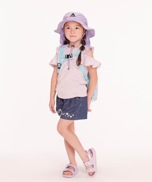 Kids Foret（キッズフォーレ）の「無地日よけ付撥水ハット・帽子（ハット・キッズ・ピンク/パープル/ブラック/カーキ・50/52/54/56）」の12枚目の写真