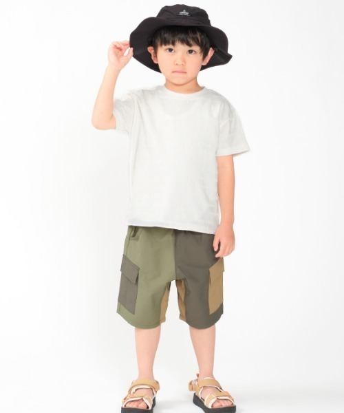 Kids Foret（キッズフォーレ）の「無地日よけ付撥水ハット・帽子（ハット・キッズ・ピンク/パープル/ブラック/カーキ・50/52/54/56）」の15枚目の写真