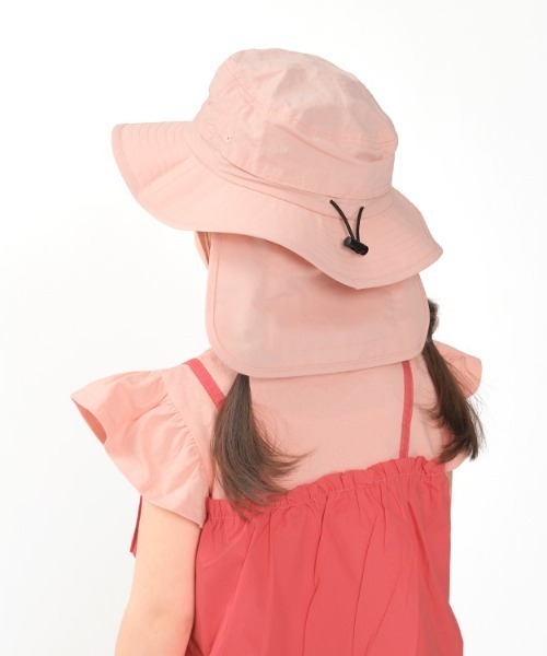 Kids Foret（キッズフォーレ）の「無地日よけ付撥水ハット・帽子（ハット・キッズ・ピンク/パープル/ブラック/カーキ・50/52/54/56）」の17枚目の写真