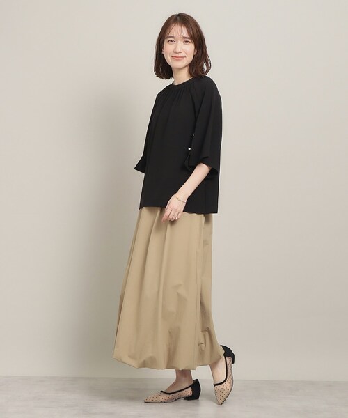 ITS'DEMO（イッツデモ）の「◆【オフィスに／袖2way仕様】袖スリットパールブラウス（シャツ/ブラウス・レディース・ブラック/オフホワイト/サックスブルー/ナチュラル・00）」の11枚目の写真