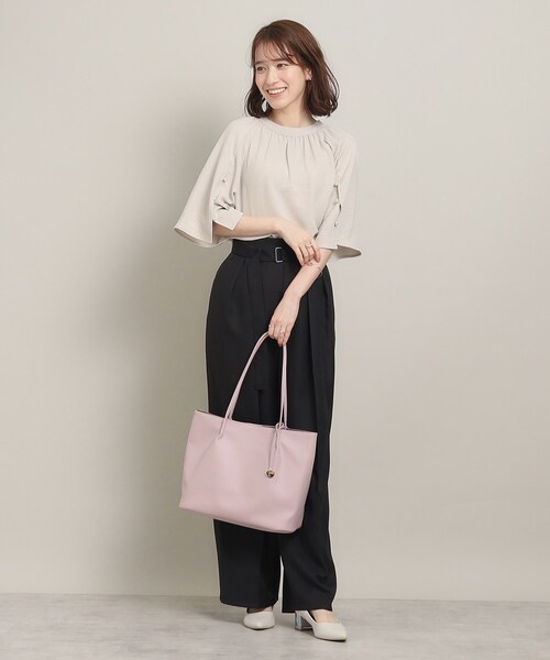 ITS'DEMO（イッツデモ）の「◆【オフィスに／袖2way仕様】袖スリットパールブラウス（シャツ/ブラウス・レディース・ブラック/オフホワイト/サックスブルー/ナチュラル・00）」の15枚目の写真