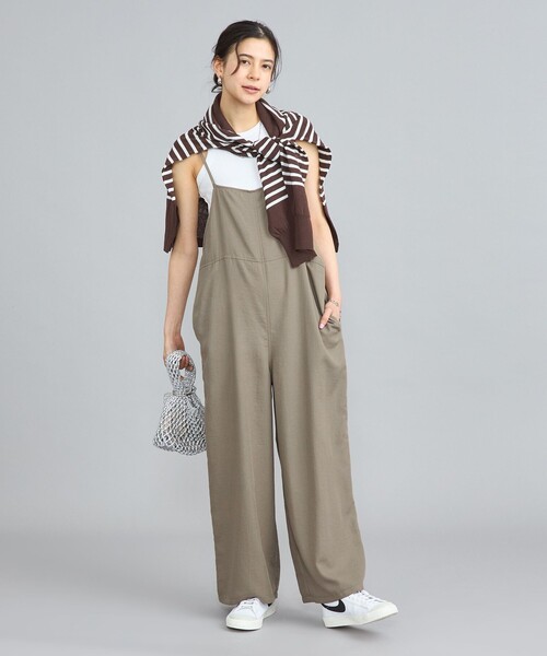 coen（コーエン）の「【WEB限定】ポリツイルキャミサロペット（サロペット/オーバーオール・レディース・ブラック/モカ・L/M）」の2枚目の写真