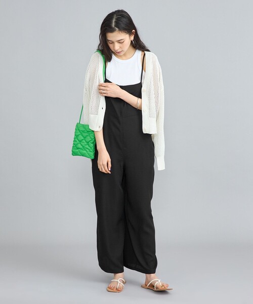 coen（コーエン）の「【WEB限定】ポリツイルキャミサロペット（サロペット/オーバーオール・レディース・ブラック/モカ・L/M）」の7枚目の写真