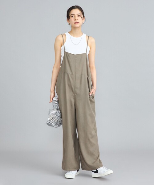 coen（コーエン）の「【WEB限定】ポリツイルキャミサロペット（サロペット/オーバーオール・レディース・ブラック/モカ・L/M）」の9枚目の写真