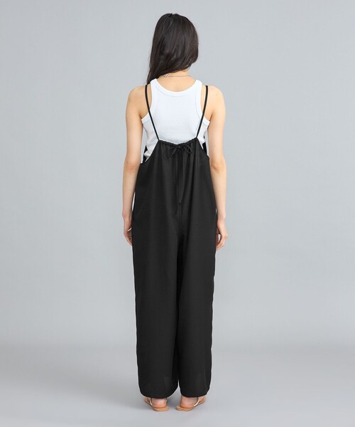 coen（コーエン）の「【WEB限定】ポリツイルキャミサロペット（サロペット/オーバーオール・レディース・ブラック/モカ・L/M）」の16枚目の写真