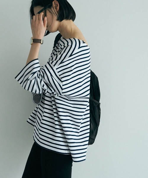 marjour（マージュール）の「FRENCH BORDER TEE (`24)（Tシャツ/カットソー・レディース・ネイビー/レッド/ブルー・M）」の4枚目の写真