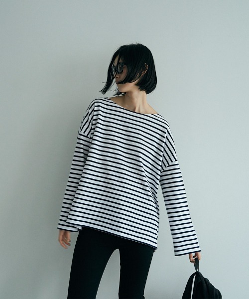 marjour（マージュール）の「FRENCH BORDER TEE (`24)（Tシャツ/カットソー・レディース・ネイビー/レッド/ブルー・M）」の8枚目の写真