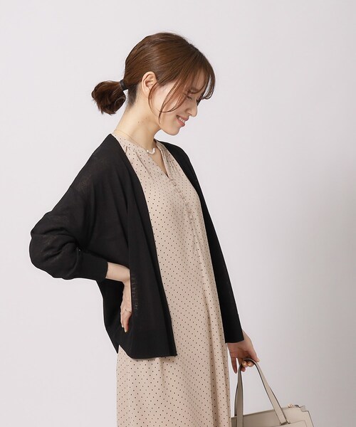 DRESKIP（ドレスキップ）の「◆【高レビュー/洗える/8分袖/】大人のシアーカーディガン（カーディガン/ボレロ・レディース・ブルー系その他/オレンジ/オフホワイト/イエロー/ブルーグリーン/ライトベージュ/ブラック/ダークブラウン・00）」の10枚目の写真