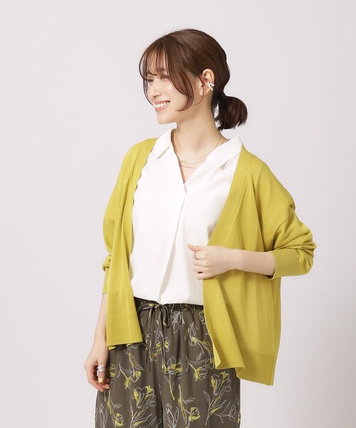 DRESKIP（ドレスキップ）の「◆【高レビュー/洗える/8分袖/】大人のシアーカーディガン（カーディガン/ボレロ・レディース・ブルー系その他/オレンジ/オフホワイト/イエロー/ブルーグリーン/ライトベージュ/ブラック/ダークブラウン・00）」の16枚目の写真