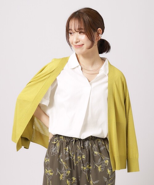 DRESKIP（ドレスキップ）の「◆【高レビュー/洗える/8分袖/】大人のシアーカーディガン（カーディガン/ボレロ・レディース・ブルー系その他/オレンジ/オフホワイト/イエロー/ブルーグリーン/ライトベージュ/ブラック/ダークブラウン・00）」の18枚目の写真