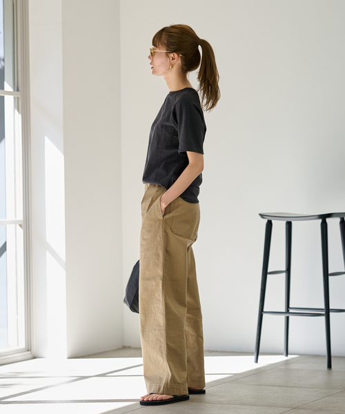 FRAMeWORK（フレームワーク）の「スラブ天竺ラグランTEE（Tシャツ/カットソー・レディース・グレー/ホワイト/スミクロ・FREE）」の4枚目の写真