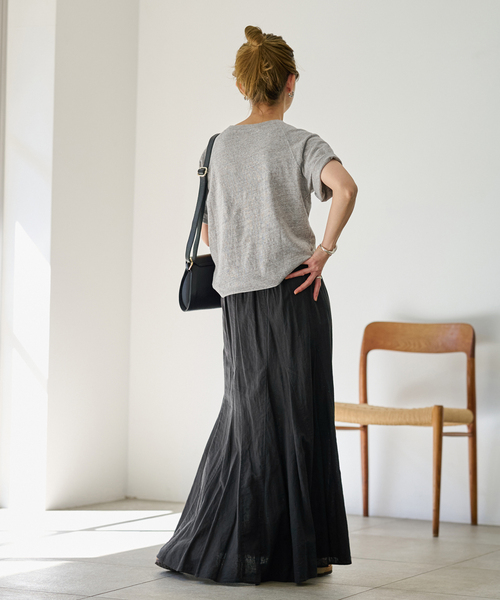 FRAMeWORK（フレームワーク）の「スラブ天竺ラグランTEE（Tシャツ/カットソー・レディース・グレー/ホワイト/スミクロ・FREE）」の14枚目の写真