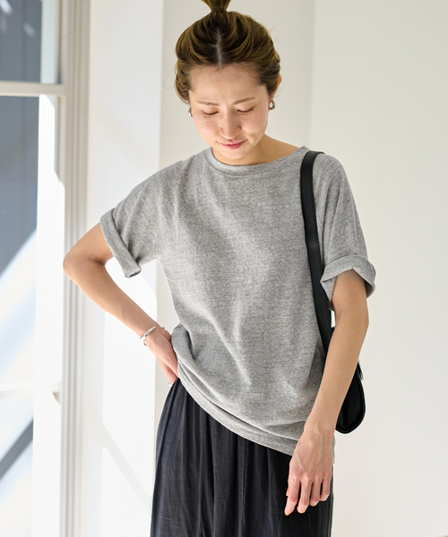 FRAMeWORK（フレームワーク）の「スラブ天竺ラグランTEE（Tシャツ/カットソー・レディース・グレー/ホワイト/スミクロ・FREE）」の15枚目の写真