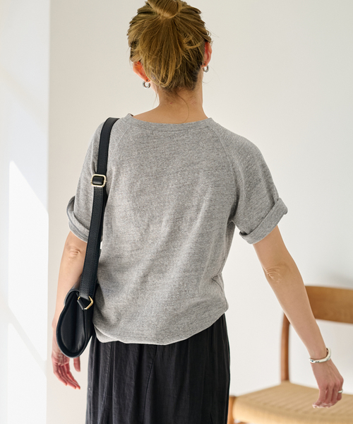 FRAMeWORK（フレームワーク）の「スラブ天竺ラグランTEE（Tシャツ/カットソー・レディース・グレー/ホワイト/スミクロ・FREE）」の19枚目の写真