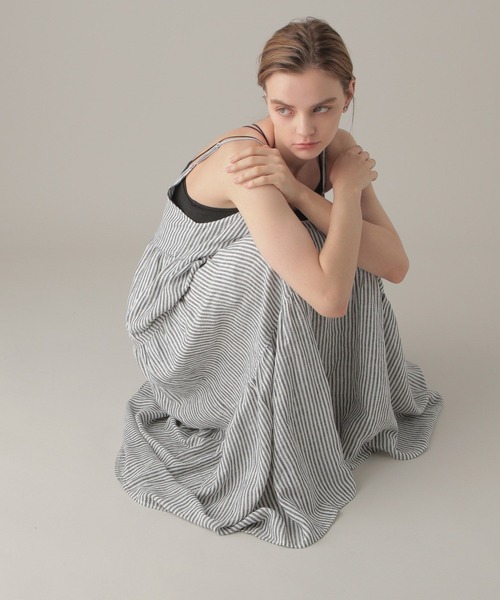 bijorie(ビジュリィ)の「【bijorie】ティアードキャミワンピース(ワンピース・レディース・イエロー/ネイビー/ブルー/オフホワイト・FREE)」の2枚目の写真