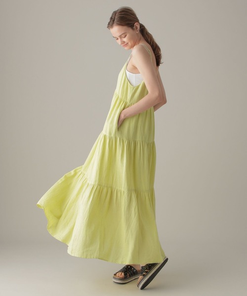 bijorie(ビジュリィ)の「【bijorie】ティアードキャミワンピース(ワンピース・レディース・イエロー/ネイビー/ブルー/オフホワイト・FREE)」の4枚目の写真