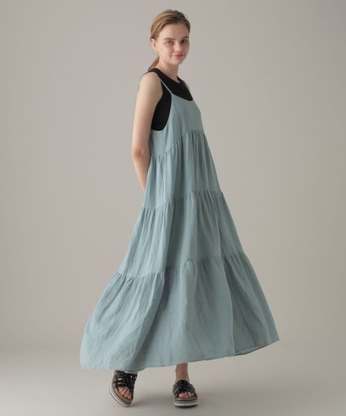 bijorie(ビジュリィ)の「【bijorie】ティアードキャミワンピース(ワンピース・レディース・イエロー/ネイビー/ブルー/オフホワイト・FREE)」の3枚目の写真