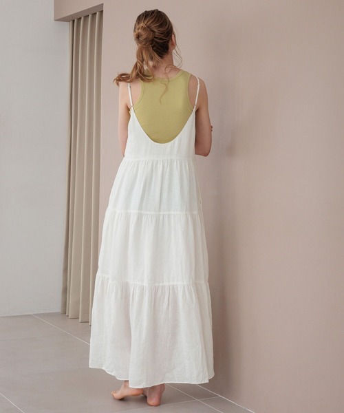 bijorie(ビジュリィ)の「【bijorie】ティアードキャミワンピース(ワンピース・レディース・イエロー/ネイビー/ブルー/オフホワイト・FREE)」の9枚目の写真