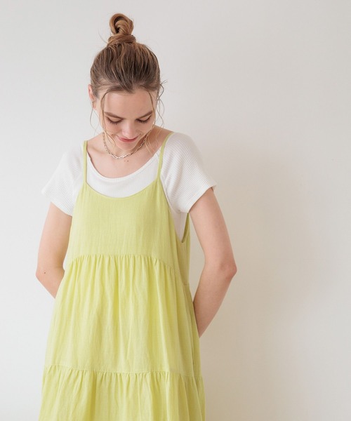 bijorie(ビジュリィ)の「【bijorie】ティアードキャミワンピース(ワンピース・レディース・イエロー/ネイビー/ブルー/オフホワイト・FREE)」の11枚目の写真