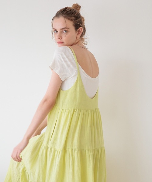 bijorie(ビジュリィ)の「【bijorie】ティアードキャミワンピース(ワンピース・レディース・イエロー/ネイビー/ブルー/オフホワイト・FREE)」の12枚目の写真