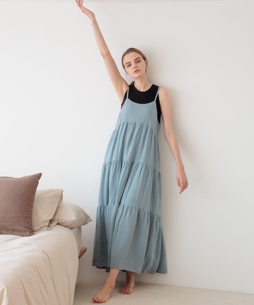 bijorie(ビジュリィ)の「【bijorie】ティアードキャミワンピース(ワンピース・レディース・イエロー/ネイビー/ブルー/オフホワイト・FREE)」の13枚目の写真