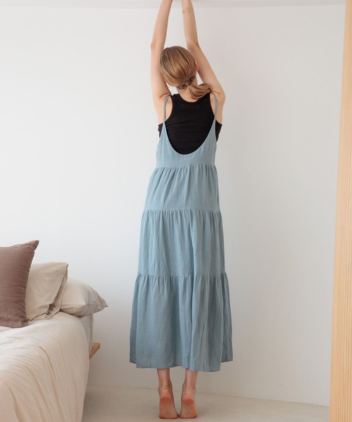 bijorie(ビジュリィ)の「【bijorie】ティアードキャミワンピース(ワンピース・レディース・イエロー/ネイビー/ブルー/オフホワイト・FREE)」の14枚目の写真