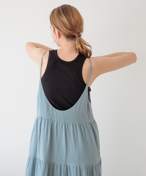 bijorie(ビジュリィ)の「【bijorie】ティアードキャミワンピース(ワンピース・レディース・イエロー/ネイビー/ブルー/オフホワイト・FREE)」の15枚目の写真