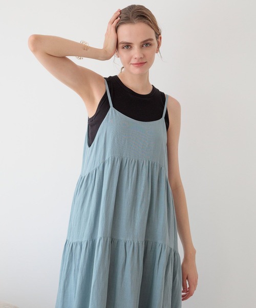 bijorie(ビジュリィ)の「【bijorie】ティアードキャミワンピース(ワンピース・レディース・イエロー/ネイビー/ブルー/オフホワイト・FREE)」の16枚目の写真