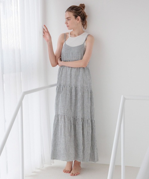 bijorie(ビジュリィ)の「【bijorie】ティアードキャミワンピース(ワンピース・レディース・イエロー/ネイビー/ブルー/オフホワイト・FREE)」の17枚目の写真