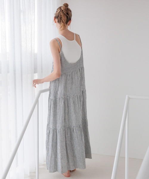 bijorie(ビジュリィ)の「【bijorie】ティアードキャミワンピース(ワンピース・レディース・イエロー/ネイビー/ブルー/オフホワイト・FREE)」の18枚目の写真