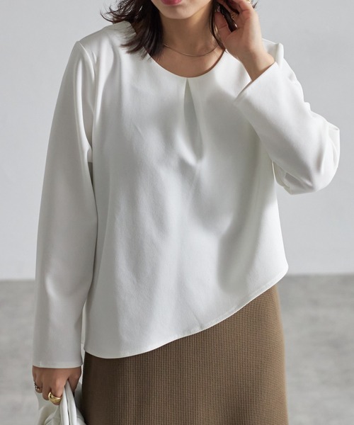 each（イーチ）の「【アンサンブルセット】裾オーガンジー切替タンク＋タックジョーゼットプルオーバー（アンサンブル・レディース・ブラック/ホワイト/ネイビー・FREE）」の21枚目の写真