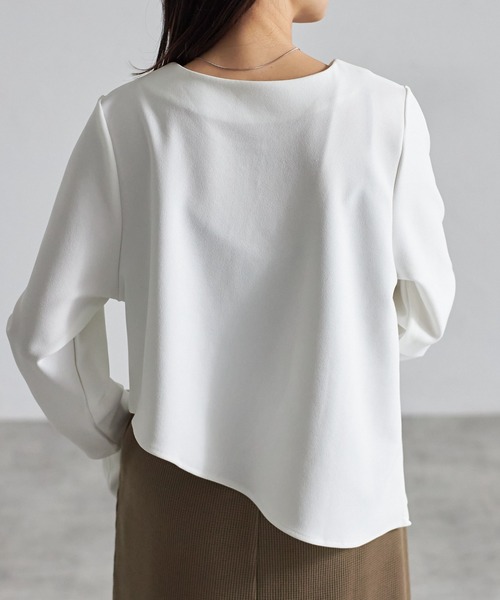 each（イーチ）の「【アンサンブルセット】裾オーガンジー切替タンク＋タックジョーゼットプルオーバー（アンサンブル・レディース・ブラック/ホワイト/ネイビー・FREE）」の22枚目の写真