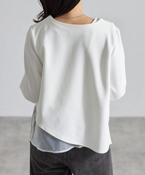 each（イーチ）の「【アンサンブルセット】裾オーガンジー切替タンク＋タックジョーゼットプルオーバー（アンサンブル・レディース・ブラック/ホワイト/ネイビー・FREE）」の19枚目の写真