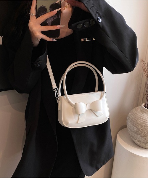 バッグ］リボン 痛バッグ 2WAY ショルダーバッグ【ブラック
