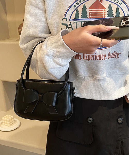 LACーVERT ショルダーバッグ バッグ 2WAYリボンギャザー