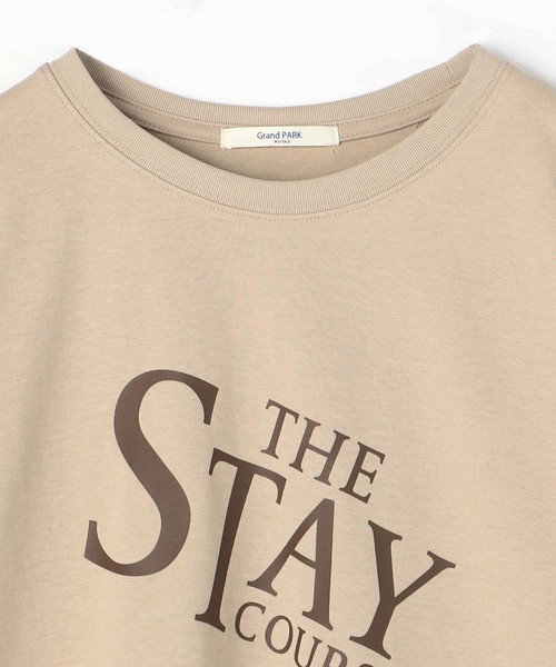 Grand PARK(グランドパーク)の「ロゴ入り ラウンドヘムTシャツ(Tシャツ/カットソー・レディース・ベージュ/ホワイト/グリーン/チャコールグレー・FREE)」の11枚目の写真