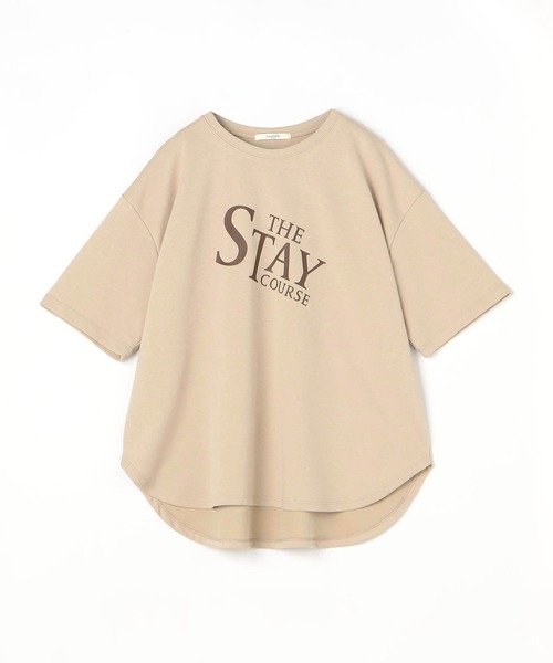 tシャツ バックチュールラウンドヘムＴシャツ レディース 楽天市場】Tシャツ レディース 半袖 バックプリントラウンドヘム