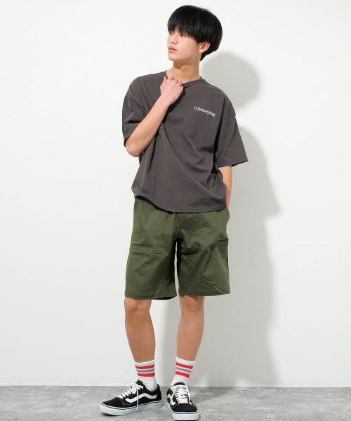 CONVERSE（コンバース）の「CONVERSE 別注ベイカーショートパンツ（その他パンツ・キッズ・カーキ/ブラック/ブラック系その他/ベージュ系その他・130/140/150/160）」の5枚目の写真