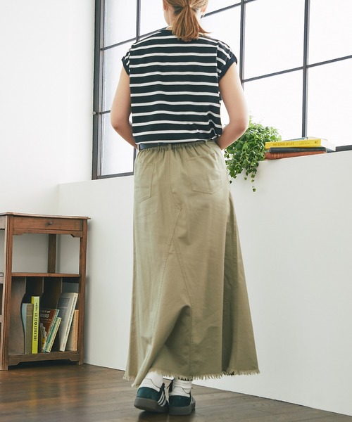 un dix cors（アンディコール）の「《着回ししやすい・定番アイテム》ボーダーノースリカットソー（Tシャツ/カットソー・レディース・オフホワイト/ブラック・FREE）」の14枚目の写真