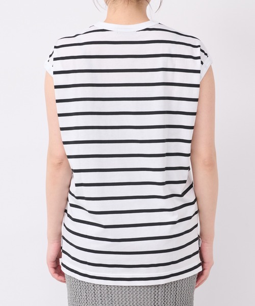 un dix cors（アンディコール）の「《着回ししやすい・定番アイテム》ボーダーノースリカットソー（Tシャツ/カットソー・レディース・オフホワイト/ブラック・FREE）」の7枚目の写真