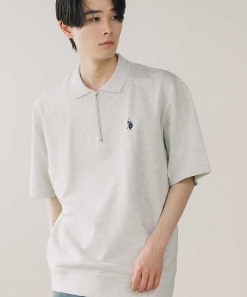 U.S. POLO ASSN.(ユーエスポロアッスン)の「U.S. POLO ASSN./ユーエスポロアッスン ハーフジップショートスリーブポロシャツ(ポロシャツ・メンズ・スミクロ/杢グレー/オフホワイト/ネイビー/ブラック・LL/M/L)」の5枚目の写真