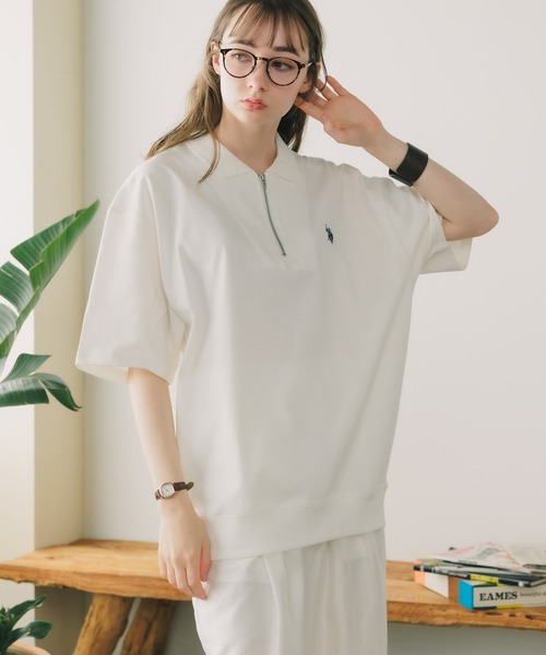U.S. POLO ASSN.(ユーエスポロアッスン)の「U.S. POLO ASSN./ユーエスポロアッスン ハーフジップショートスリーブポロシャツ(ポロシャツ・メンズ・スミクロ/杢グレー/オフホワイト/ネイビー/ブラック・LL/M/L)」の3枚目の写真