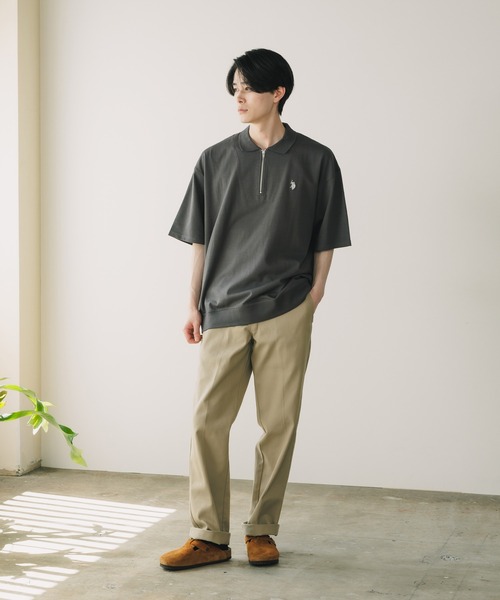 U.S. POLO ASSN.(ユーエスポロアッスン)の「U.S. POLO ASSN./ユーエスポロアッスン ハーフジップショートスリーブポロシャツ(ポロシャツ・メンズ・スミクロ/杢グレー/オフホワイト/ネイビー/ブラック・LL/M/L)」の14枚目の写真