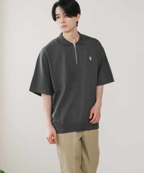 U.S. POLO ASSN.(ユーエスポロアッスン)の「U.S. POLO ASSN./ユーエスポロアッスン ハーフジップショートスリーブポロシャツ(ポロシャツ・メンズ・スミクロ/杢グレー/オフホワイト/ネイビー/ブラック・LL/M/L)」の13枚目の写真