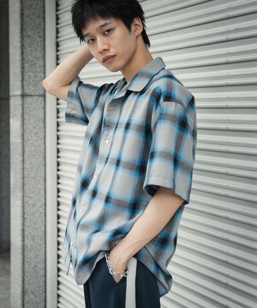 CLINK｜RADIALL BOULEVARD - OPEN COLLARED SHIRT L/S (NAVY